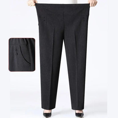Soft fleece plus size trousers for women, providing warmth and comfort with a flexible waist.