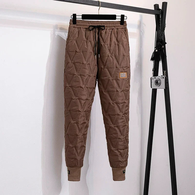 Plus size women's warm thermal winter pants, perfect for cold weather comfort & style.