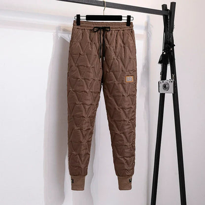 Plus size women's warm thermal winter pants, perfect for cold weather comfort & style.