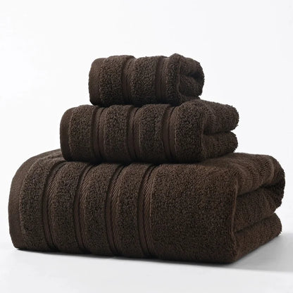 Premium quick-dry plush cotton bath towel set, ultimate absorbency & luxurious feel.
