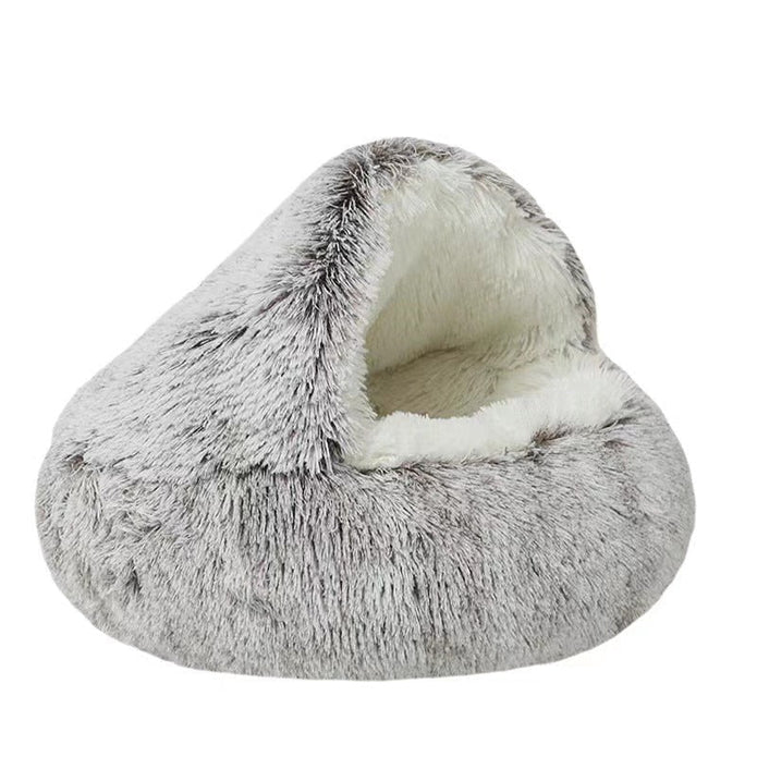 Plush donut pet bed for ultimate cozy comfort for dogs & cats. Washable.
