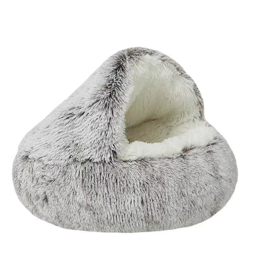 Plush donut pet bed for ultimate cozy comfort for dogs & cats. Washable.