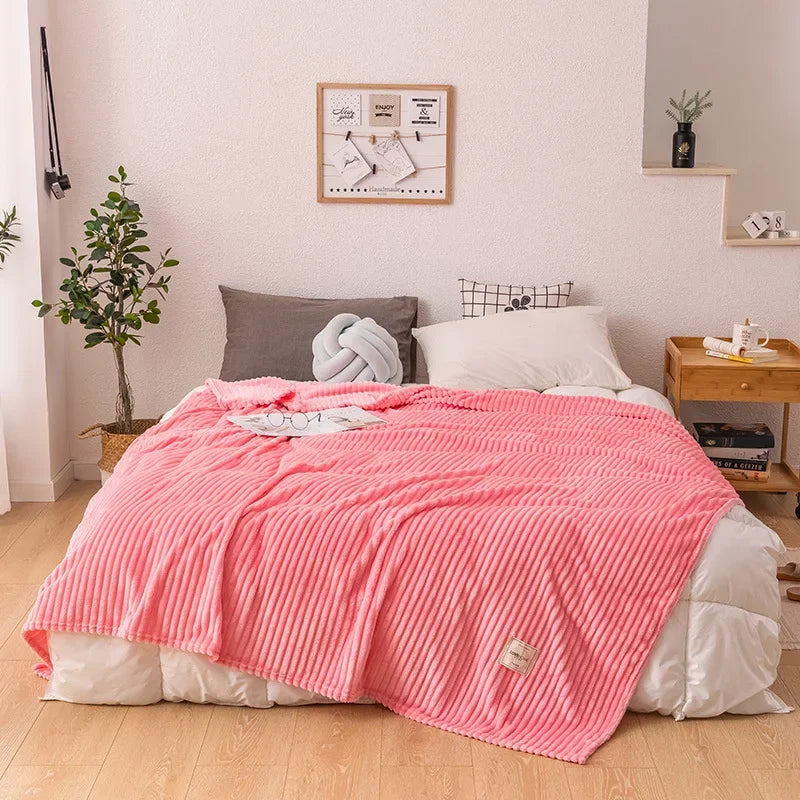 Luxurious plush flannel blanket. Soft & cozy autumn/winter throw in a solid color for ultimate home comfort.