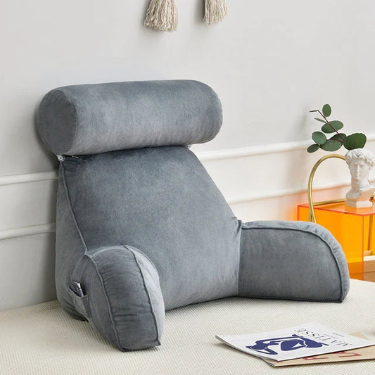 Plush reading bed pillow with arms for ultimate comfort, back & neck support.
