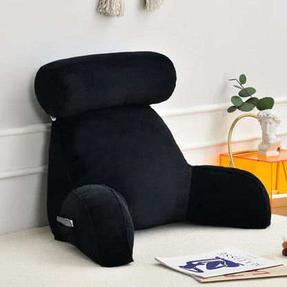 Premium arm pillow for bed, offering plush comfort and back support for reading.