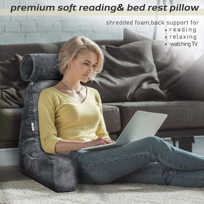 Soft plush arm pillow for bed, great for cozy reading sessions & lounge comfort.