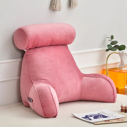 Deep reading bed pillow with arms for supreme comfort & ergonomic support.