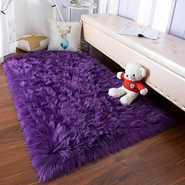 Soft shag area rug, versatile bench runner. Washable, non-slip, plush comfort for home decor.