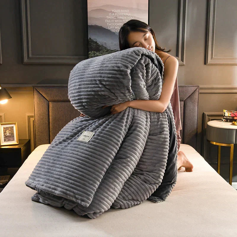 Plush velvety fleece duvet cover for ultimate bedroom comfort and warmth.