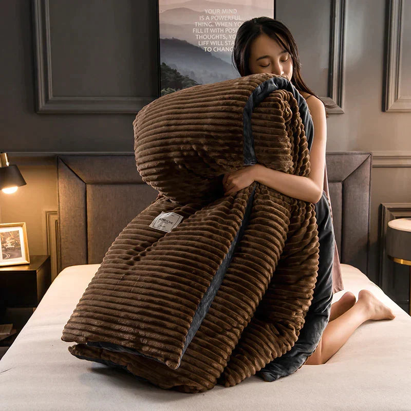 Cozy velvet fleece duvet cover, soft to the touch for ultimate bedroom warmth.