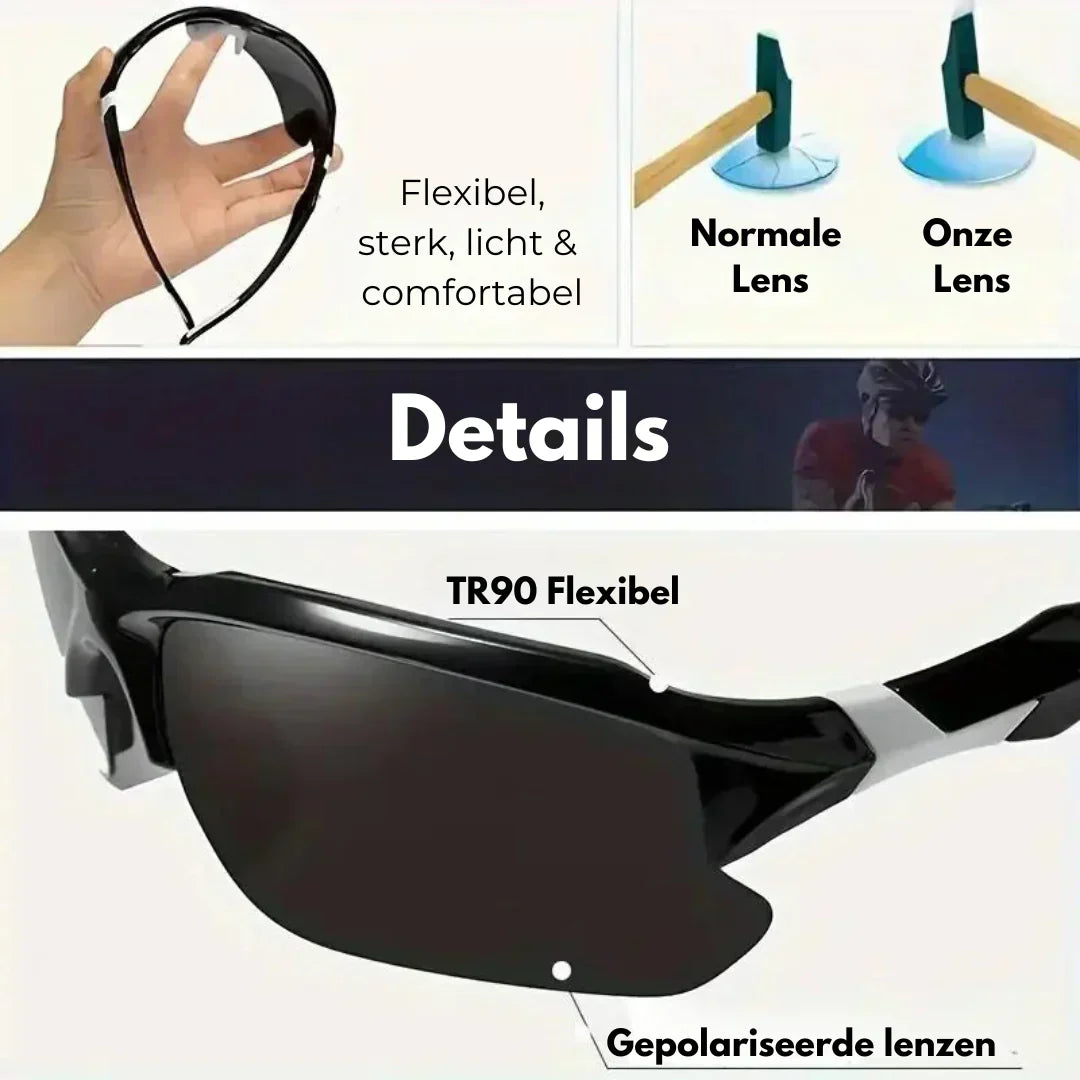Enhanced vision with polarized sports sunglasses, providing UV protection & glare reduction for athletes.