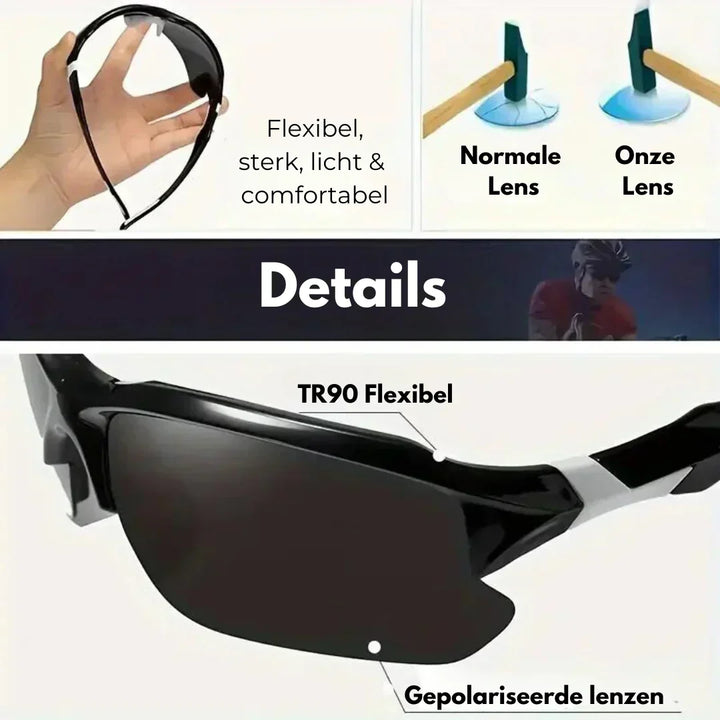 Enhanced vision with polarized sports sunglasses, providing UV protection & glare reduction for athletes.
