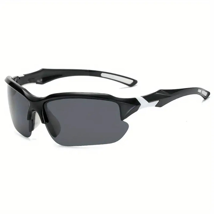 Polarized athletic sunglasses, ideal for sports, cycling, and outdoor activities with UV protection.