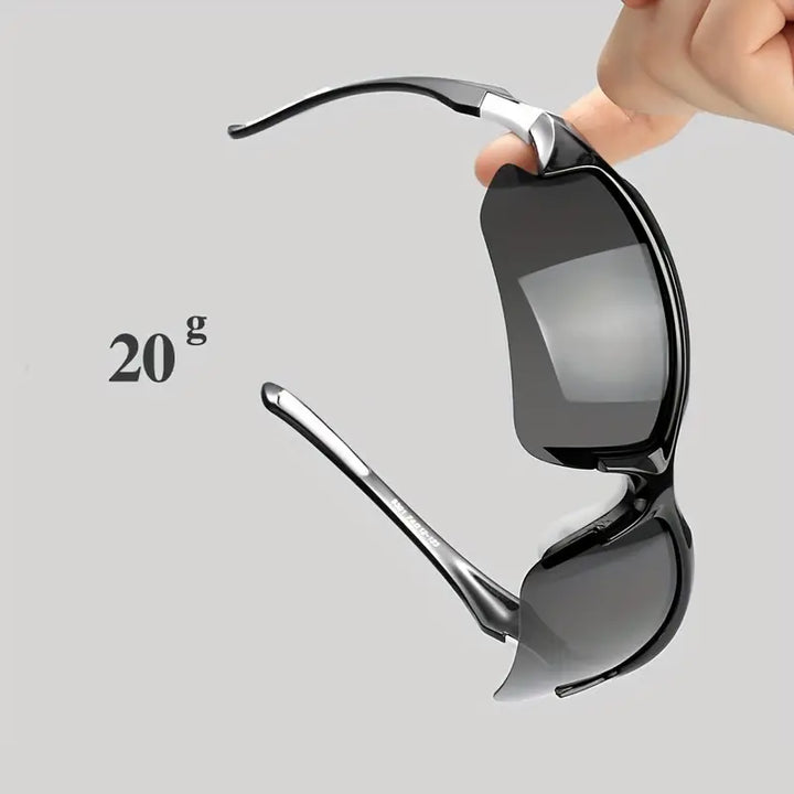 Versatile polarized sports eyewear for active wear, running, cycling, with glare reduction.