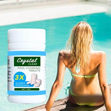 Pool maintenance clarifying tablets. Keep your swimming pool & spa water crystal clear with this water treatment solution.