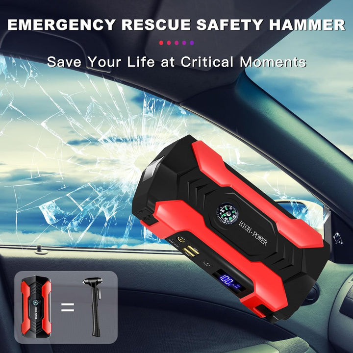 High-capacity 1200A car jump starter and emergency power bank, a vital tool for 12V vehicle owners