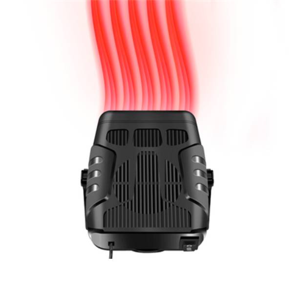 Multi-purpose 12V portable car heater & defroster with cooling fan for all-season vehicle comfort.