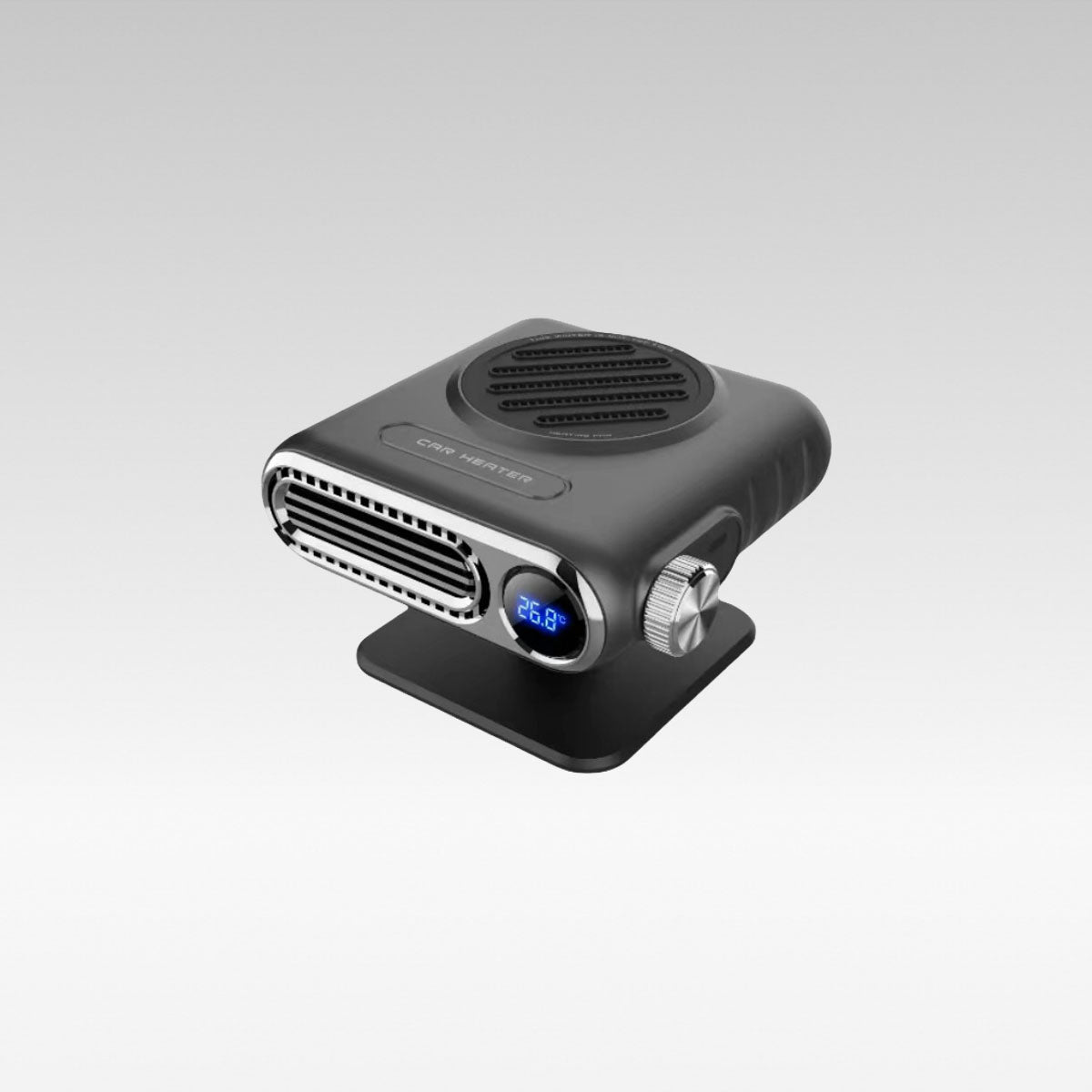 Portable 12V car heater for defrosting windshield, essential for winter driving safety