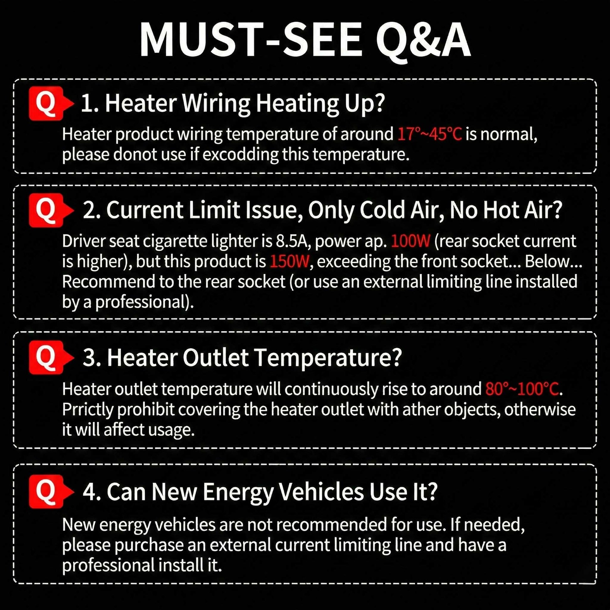 Easy-to-install portable 12V/24V car heater, essential for winter vehicle kits