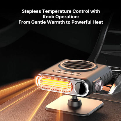 Car heater with power cord and plug, 12V/24V compatible, a cold weather essential