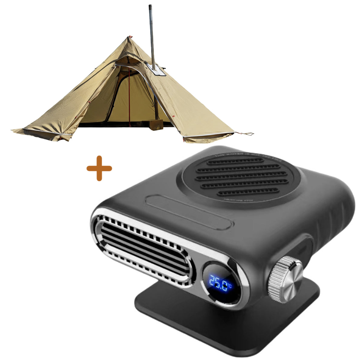 Plug-in car heater, 12V, instantly heating up the car interior on freezing mornings