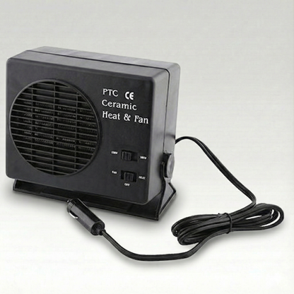 Portable 12V car windshield defroster & heater with retractable handle, PTC ceramic for quick winter warm-up