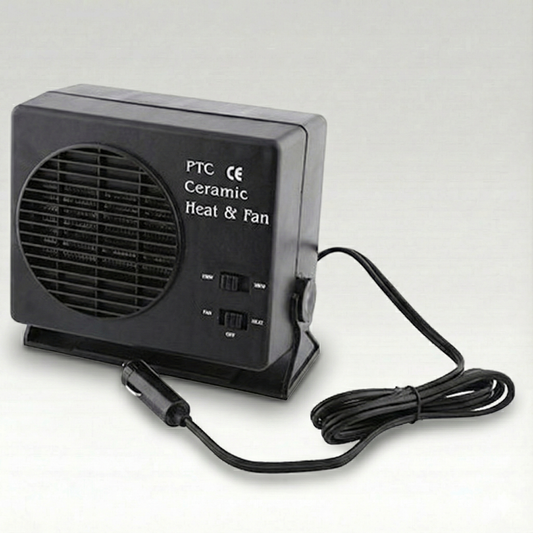 Portable 12V car windshield defroster & heater with retractable handle, PTC ceramic for quick winter warm-up