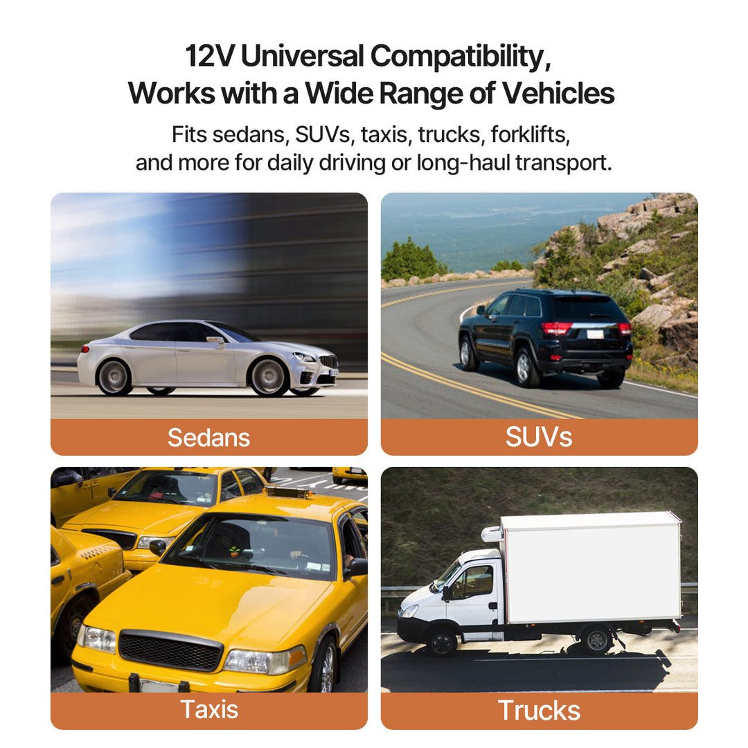 Universal car windshield defroster, 12V, showcasing its compact size, ideal for easy storage and winter warm-up