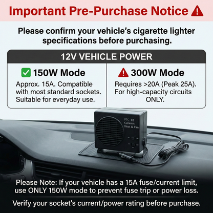 Multi-angle view of a 12V PTC ceramic car heater, defroster, and cooler, an essential auto accessory for all weather