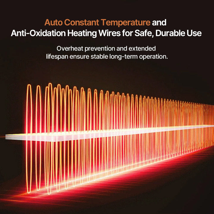 Hands-on view of a universal car windshield defroster, 12V, showing its adjustable stand and power cord length