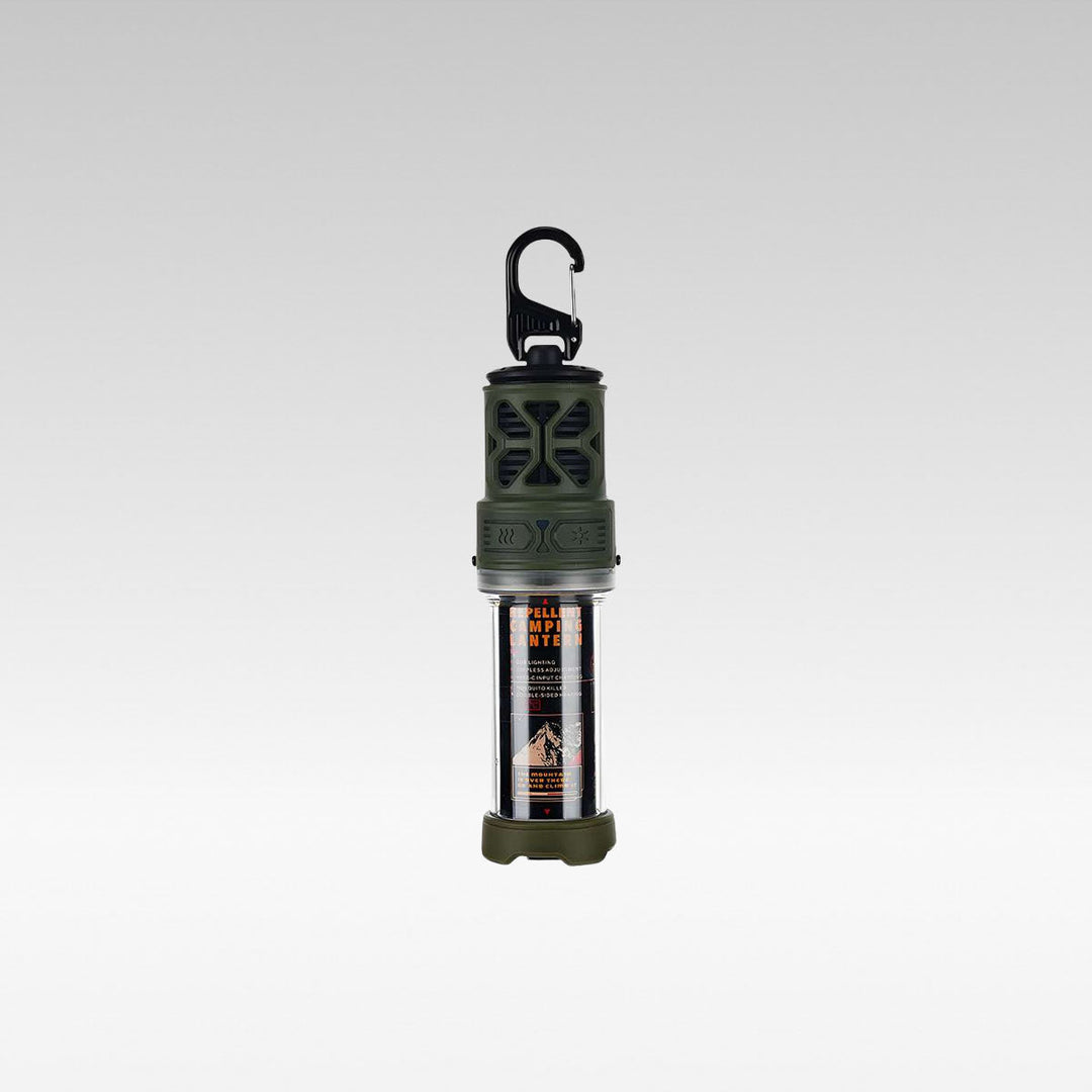 Portable 2-in-1 mosquito zapper and camping lantern, ideal for outdoor lighting and insect repellent.