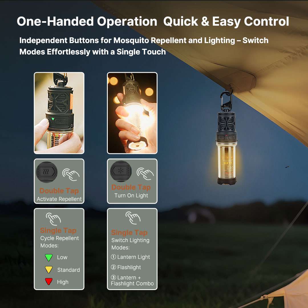 Stay bug-free with this rechargeable 2-in-1 mosquito zapper and camping lantern.