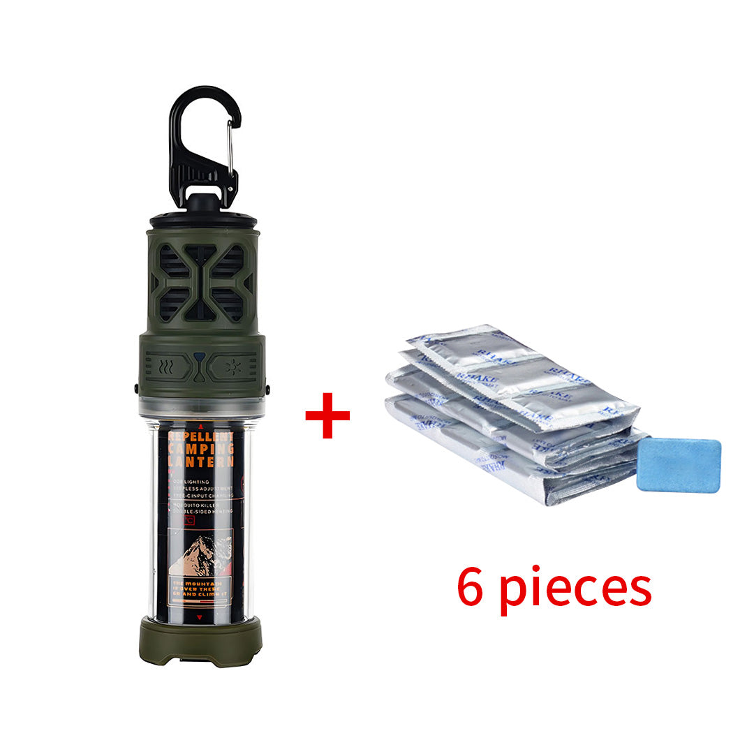 Compact and efficient portable lantern with a built-in mosquito zapper for travel.