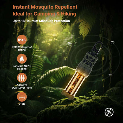 Rechargeable waterproof mosquito zapper and portable camping lantern for hiking and travel.