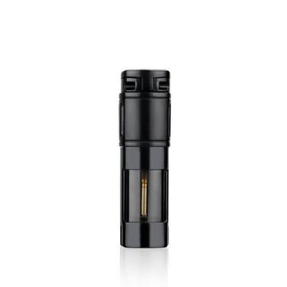 Butane refillable 4-jet torch lighter, essential for outdoor adventures & cigar aficionados