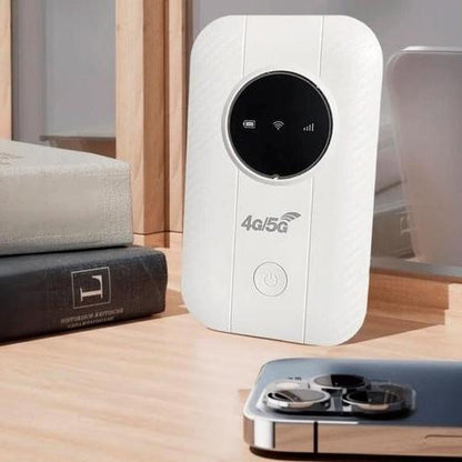 Essential portable 5G router providing secure, high-speed WiFi for international travel.