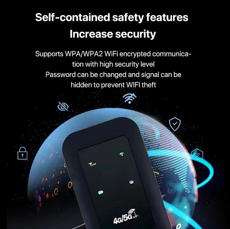 Unlocked portable 5G router, delivering fast wireless internet to multiple devices for seamless remote access & connectivity.