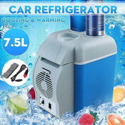 Versatile 7.5L portable car fridge and warmer, maintains food temperature on the go