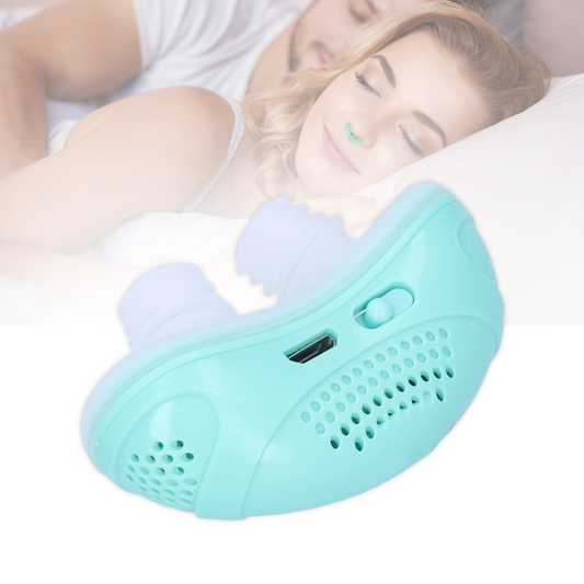 Portable anti-snoring nasal device for quiet sleep & breathing support, ideal for travel.