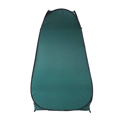 Compact outdoor gear: foldable army green privacy tent. Ideal for portable toilets, shower, or changing room while camping.