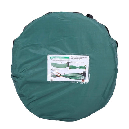 Army green travel tent offering privacy and shelter; perfect for outdoor showers, changing clothes, or as a portable toilet room.