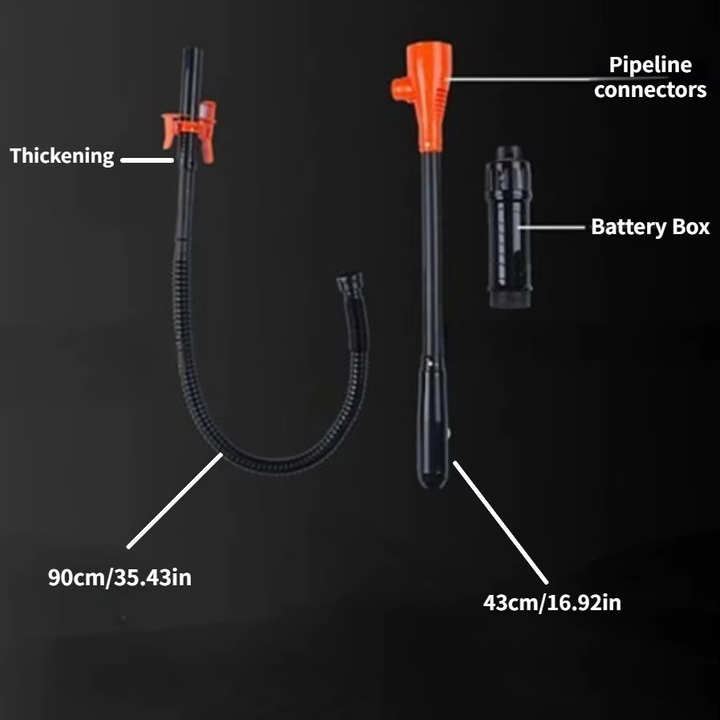 Cordless fluid transfer pump for fuel & oil, a convenient siphon pump for car maintenance & garage.