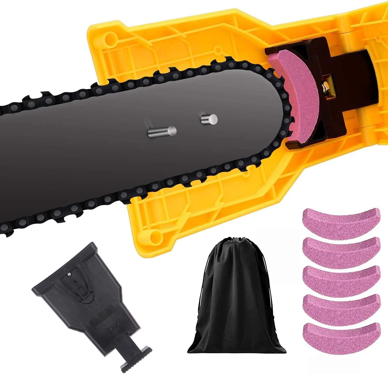 Easy-to-use universal chain sharpener, a portable outdoor tool for efficient chainsaw blade renewal.