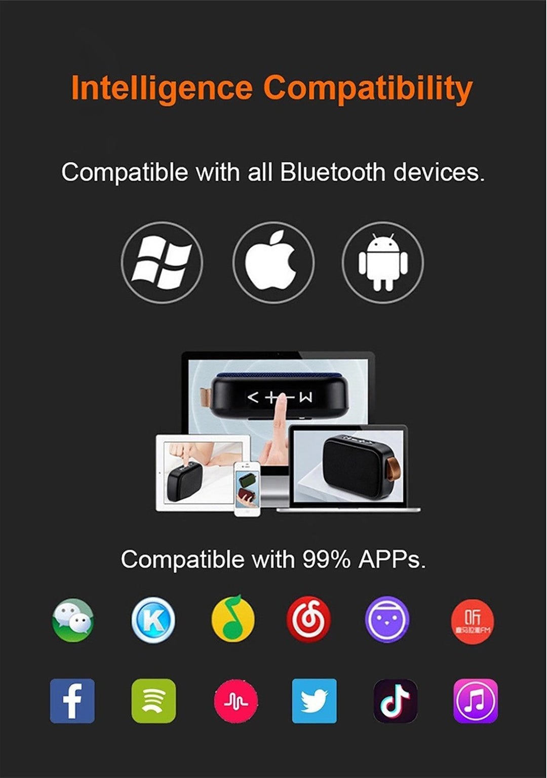 Sleek portable Bluetooth speaker, wireless HIFI audio. Experience rich 3D stereo sound.
