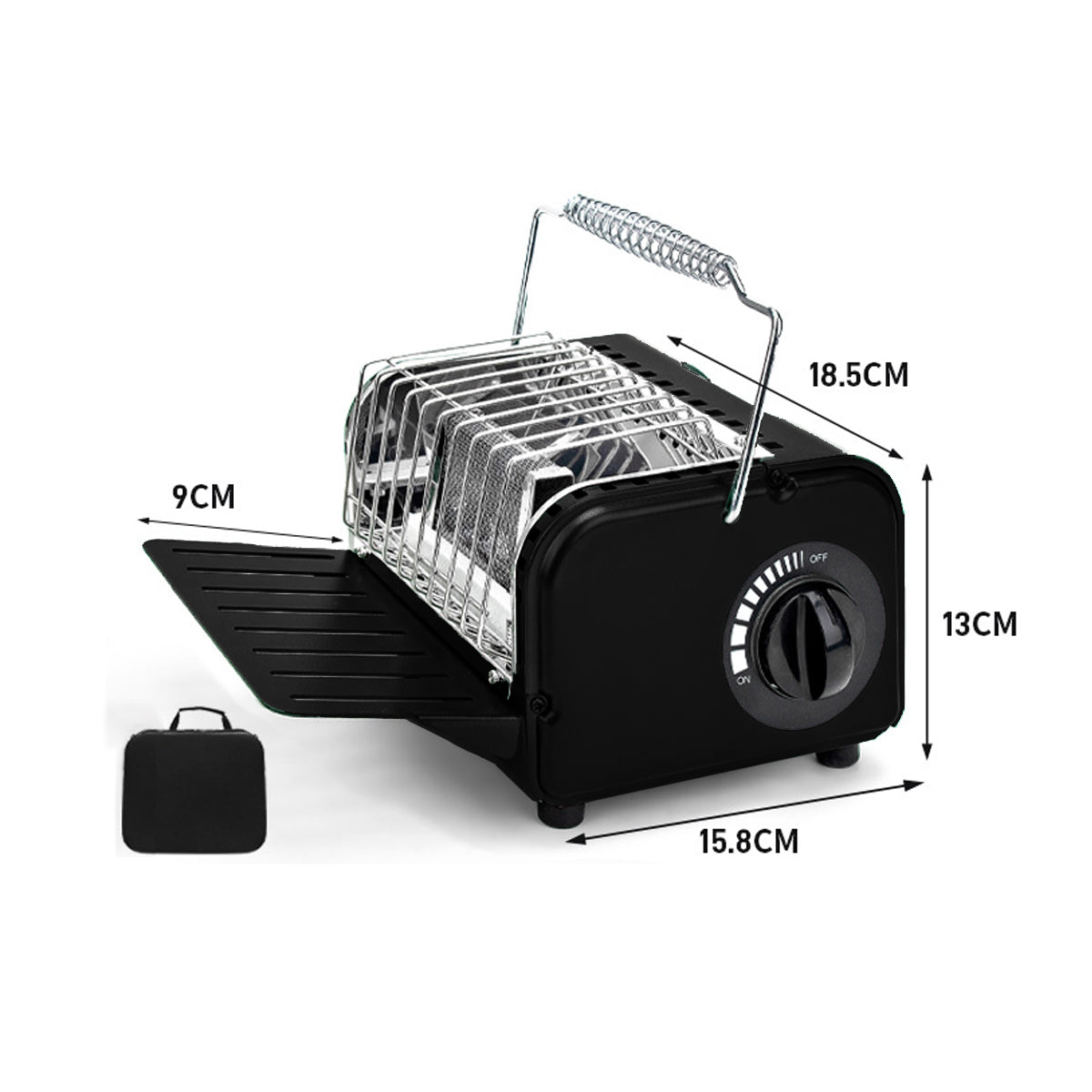 Portable camping heater, fueled by butane, for effective outdoor warmth in winter