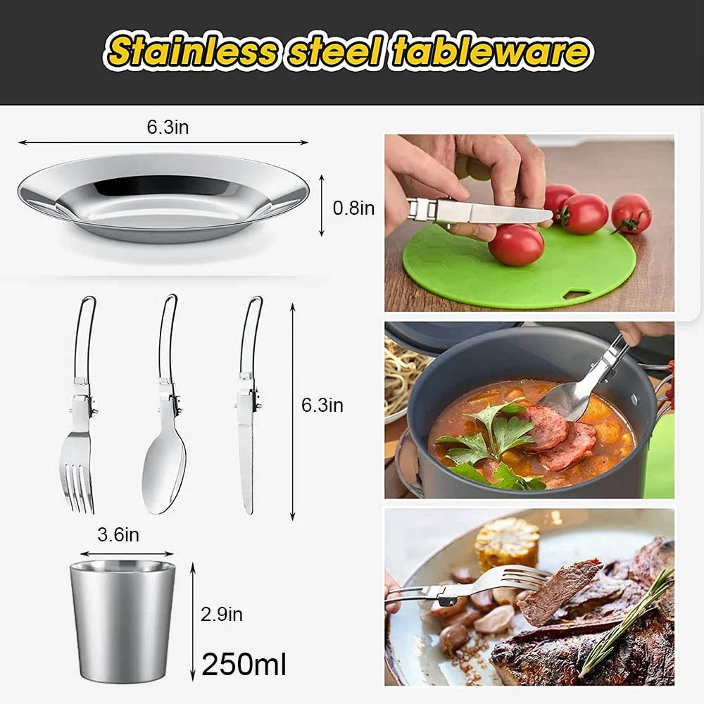 Durable non-stick camping pot and pan set, essential for backcountry cooking