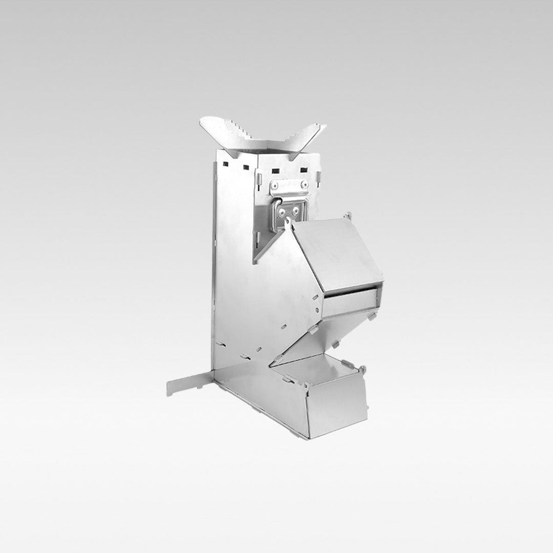 Portable camping rocket stove, wood-burning, high efficiency for outdoor cooking & hiking