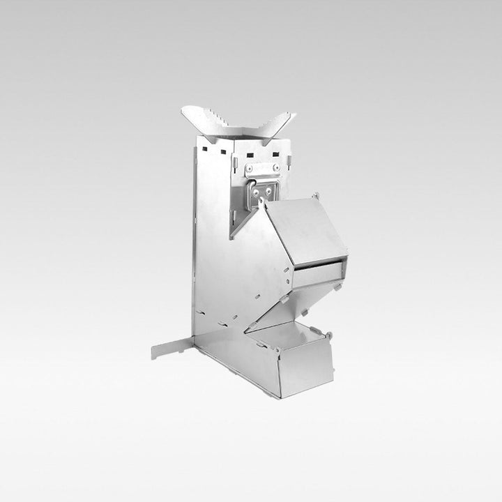 Portable camping rocket stove, wood-burning, high efficiency for outdoor cooking & hiking