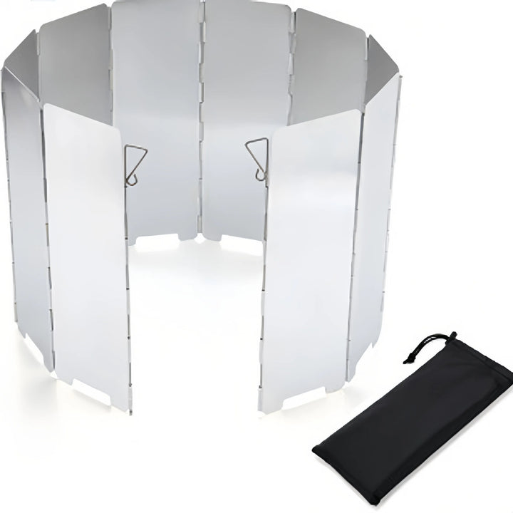 Portable camping stove windscreen, aluminum alloy, for outdoor cooking and backpacking