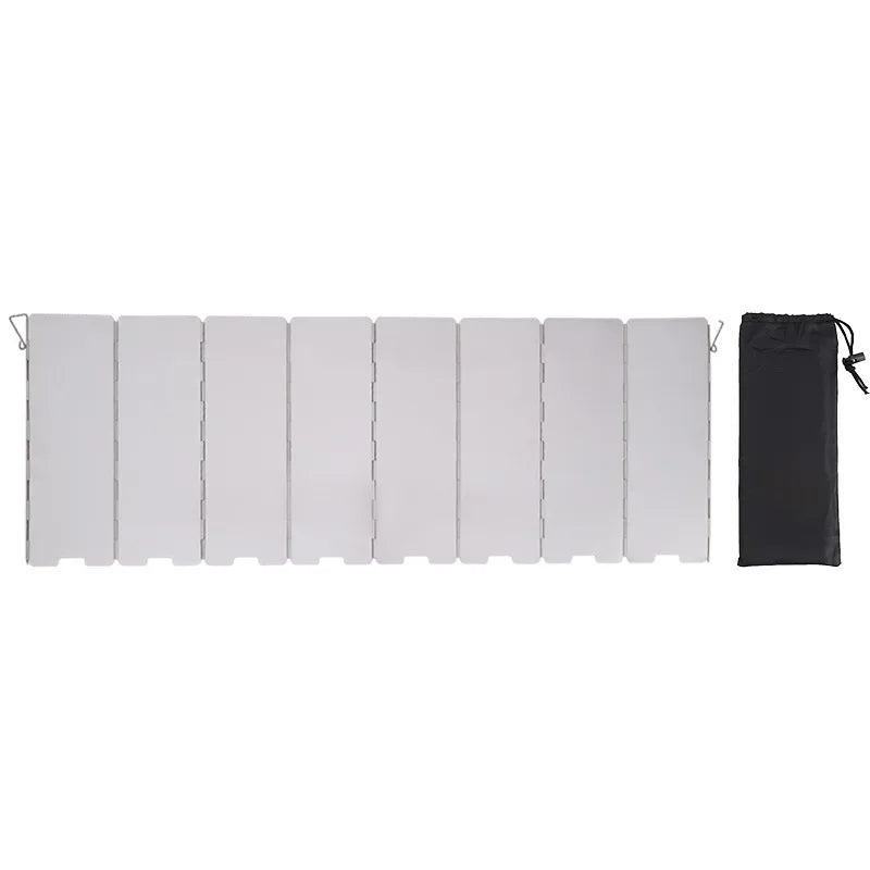 Aluminum alloy stove windshield, 8 plates, for outdoor cooking and camping gear